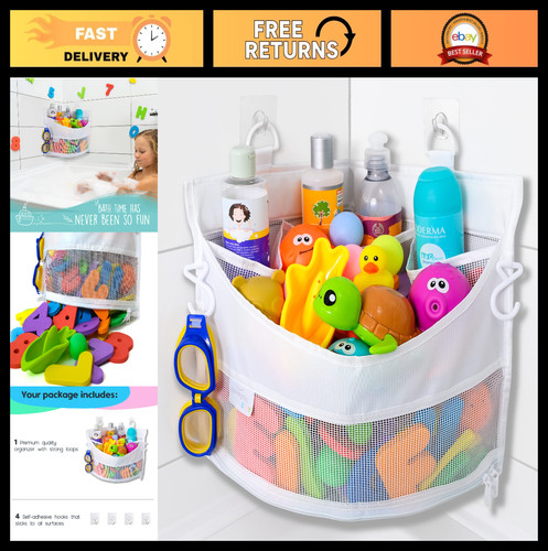 Corner mesh bath toy organizer - corner,